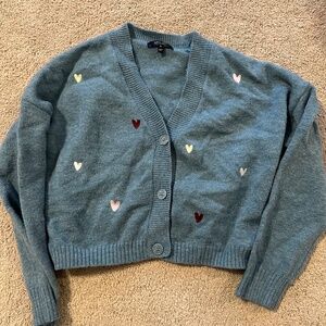 Blue Witty Fox cardigan sweater